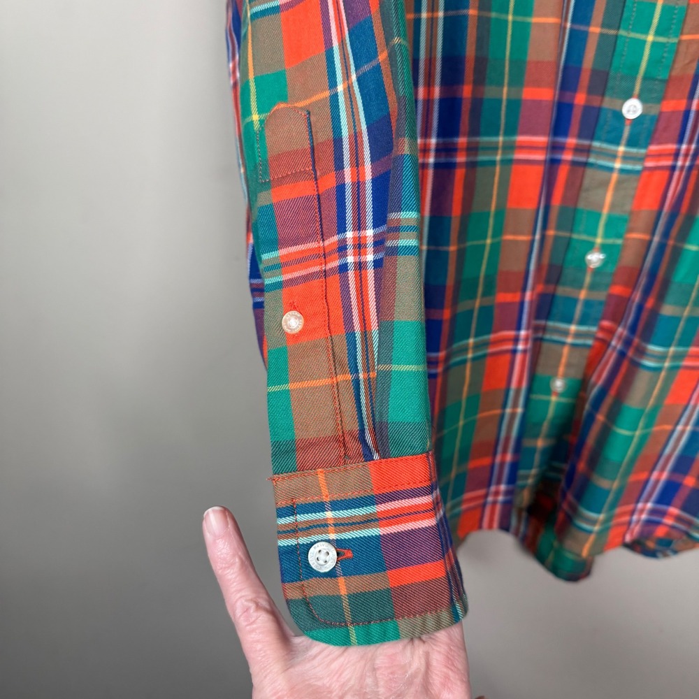 Lauren Ralph Lauren Vibrant Plaid Cotton Twill Button Down Shirt Medium - Picture 10 of 10